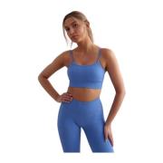 Aim'n Ribbed Seamless Strap Bra Blue, Dam