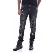 Philipp Plein Svarta Tapered Jeans Black, Herr