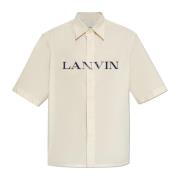 Lanvin Skjorta med logotyp Beige, Herr