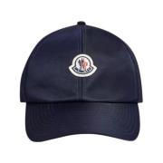 Moncler Blå Logo Patch Justerbar Hatt Blue, Dam