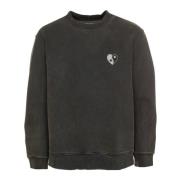 Samsøe Samsøe Tvättad Sweatshirt med Logoprint Gray, Herr