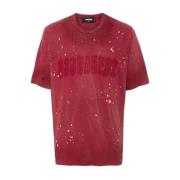 Dsquared2 Logo Print Crew Neck T-shirt Red, Herr