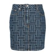 Kenzo Indigo Denim Weave Kjol Blue, Dam