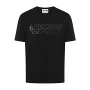 Moschino Logo Print Crew Neck T-shirt Black, Herr