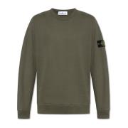 Stone Island Sweatshirt med logotyp Green, Herr