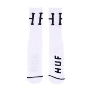 HUF Broderad Logga Medium Strumpor White, Herr