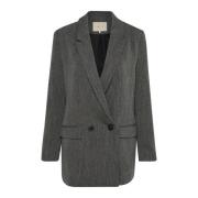 Kaffe Grå Melange Blazer Jacka Gray, Dam