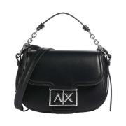 Armani Exchange Elegant Axelväska med Magnetlås Black, Dam