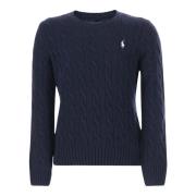 Polo Ralph Lauren Navy Ull Kashmir Crew Neck Pullover Blue, Dam