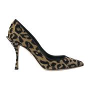 Dolce & Gabbana Leopard Lurex Heels Pumps Skor Green, Dam