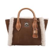 Ermanno Scervino Brun Shearling Mini Maggie Väska Brown, Dam