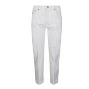 Dondup Klassiska Denim Straight Jeans White, Dam