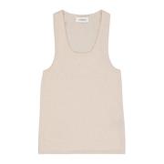 Laneus Ull Crew Neck Tank Top Beige, Dam