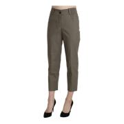 Bencivenga Logo-Detailed High Waist Cropped Pants Gray, Dam