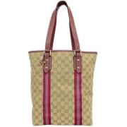 Gucci Vintage Pre-owned Canvas totevskor Beige, Dam