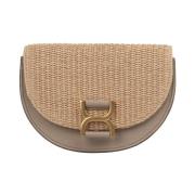 Chloé Raffia Flap Mini Väska Brun Brown, Dam