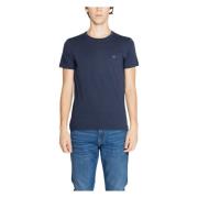 Emporio Armani Blå Enkel Rund Hals T-shirt Blue, Herr