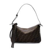 Fendi Ikonisk Brun Jacquard Crossbody-väska Brown, Dam