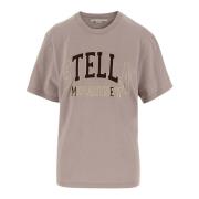 Stella McCartney Bomull Logo Crew Neck T-shirt Beige, Dam