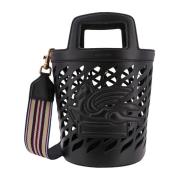 Etro Svart Läder Bucket Bag Ryggsäck Black, Dam