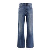 Brunello Cucinelli Modern Loose Jeans med Monili Detalj Blue, Dam