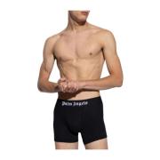 Palm Angels Svarta Herrboxershorts med Logotyp Black, Herr