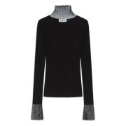 Sportmax Mock Hals Ulltröja Svart Black, Dam