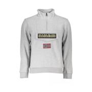 Napapijri Elegant Fleece Sweatshirt med halv dragkedja och broderi Gra...