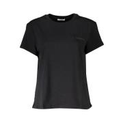 Patrizia Pepe Snygg Ekologisk Bomull T-shirt Black, Dam