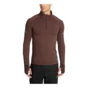 Emporio Armani EA7 Enfärgad Logo Dragkedja Sweatshirt Brown, Herr