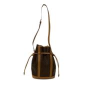 Celine Vintage Pre-owned Tyg axelremsvskor Brown, Dam