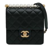 Chanel Vintage Pre-owned Laeder crossbodyvskor Black, Dam