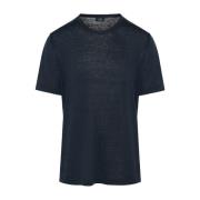 Barba Linne T-shirt, 100% Linne, Made in Italy Blue, Herr