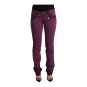 Costume National Elegant Lila Slim Fit Denim Jeans Purple, Dam