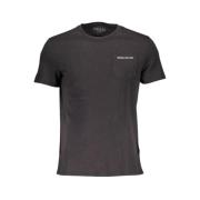 Guess Slät Logo T-shirt i Ekologisk Bomull Black, Herr