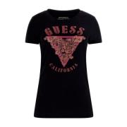 Guess Svart dam T-shirt Black, Dam