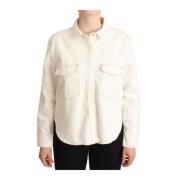 Levi's Elegant vit långärmad polotröja White, Dam