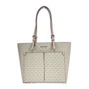 Michael Kors Blush Signature Dubbel Ficka Tote Väska Beige, Dam