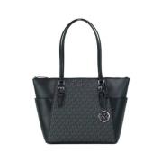 Michael Kors Charlotte Svart PVC Läder Tote Väska Black, Dam