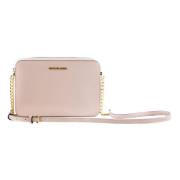 Michael Kors Saffiano Läder Crossbody Väska Powder Blush Pink, Dam