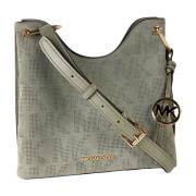 Michael Kors Joan Large Perforated Suede Leather Slouchy Messenger Han...