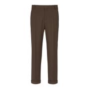 Balmain Straight Tailored Twill Byxor Brown, Herr