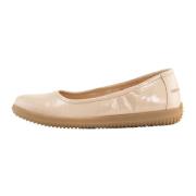 Nature Footwear Kräm Läder Ballerina Skor Beige, Dam