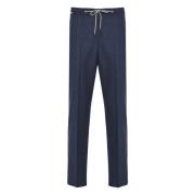 Corneliani Flanell Dragsko Stretchbyxor Blue, Herr