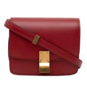 Celine Vintage Pre-owned Laeder crossbodyvskor Red, Dam