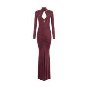 Elisabetta Franchi Elegant Lång Klänning Red, Dam