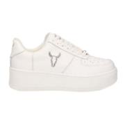 Windsor Smith Vit Läder Sneaker med Silver Logo White, Dam