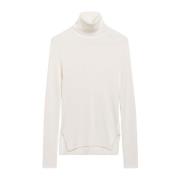 IVY OAK Mjuk Turtle Neck Stickad Tröja White, Dam