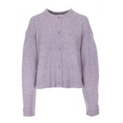 American Vintage Fluffy Cardigan med Oversized Axel Purple, Dam