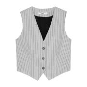 Marc O'Polo Pinstripe vest regular Gray, Dam